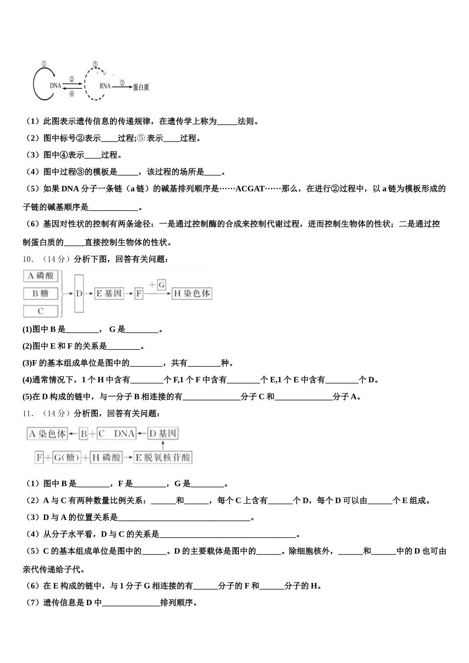 2025年山西省临汾市侯马市502中学高一下生物期末教学质量检测模拟试题含解析_第3页