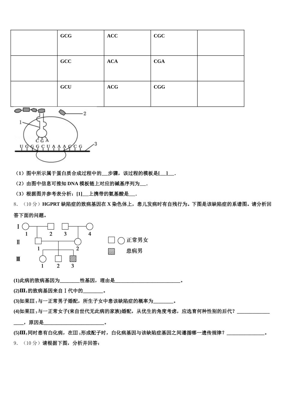 2024-2025学年山西省祁县第二中学校生物高一第二学期期末综合测试模拟试题含解析_第2页