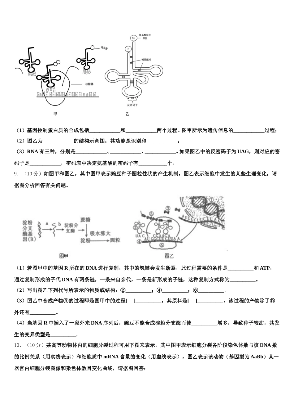忻州市重点中学2025届生物高一下期末考试试题含解析_第3页