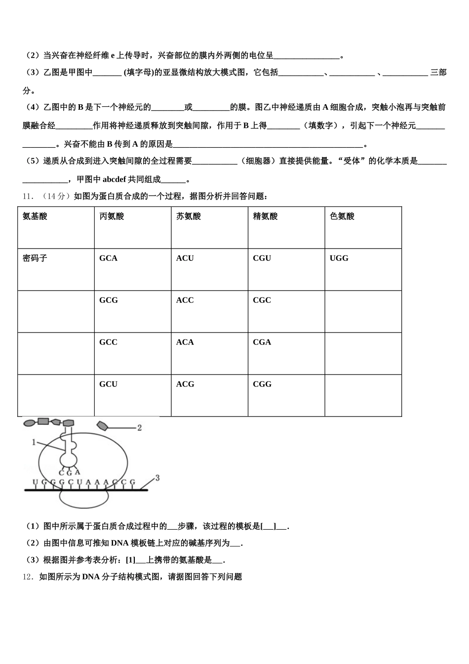 2025年山西省朔州市第一中学生物高一第二学期期末质量检测试题含解析_第3页