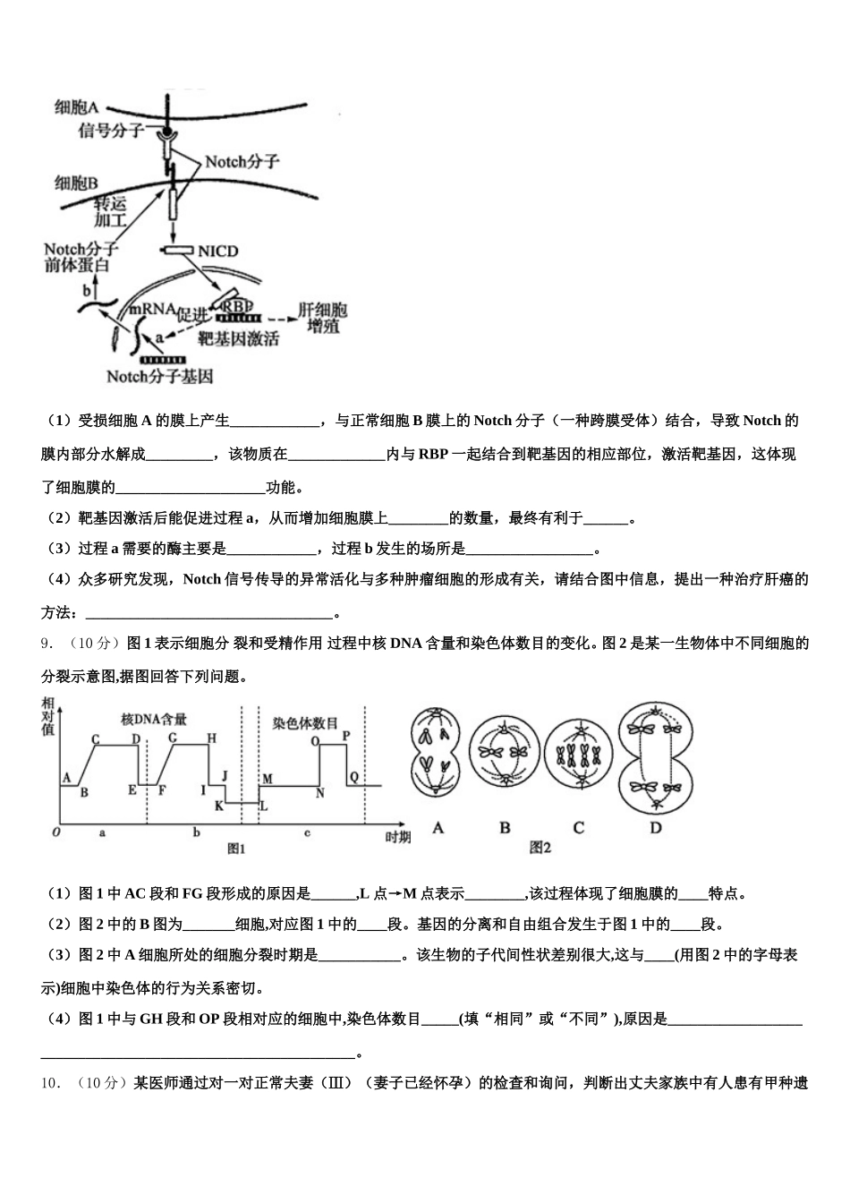 2025年山西省忻州高级中学高一生物第二学期期末质量检测模拟试题含解析_第3页