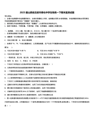 2025届山西省吕梁市泰化中学生物高一下期末监测试题含解析