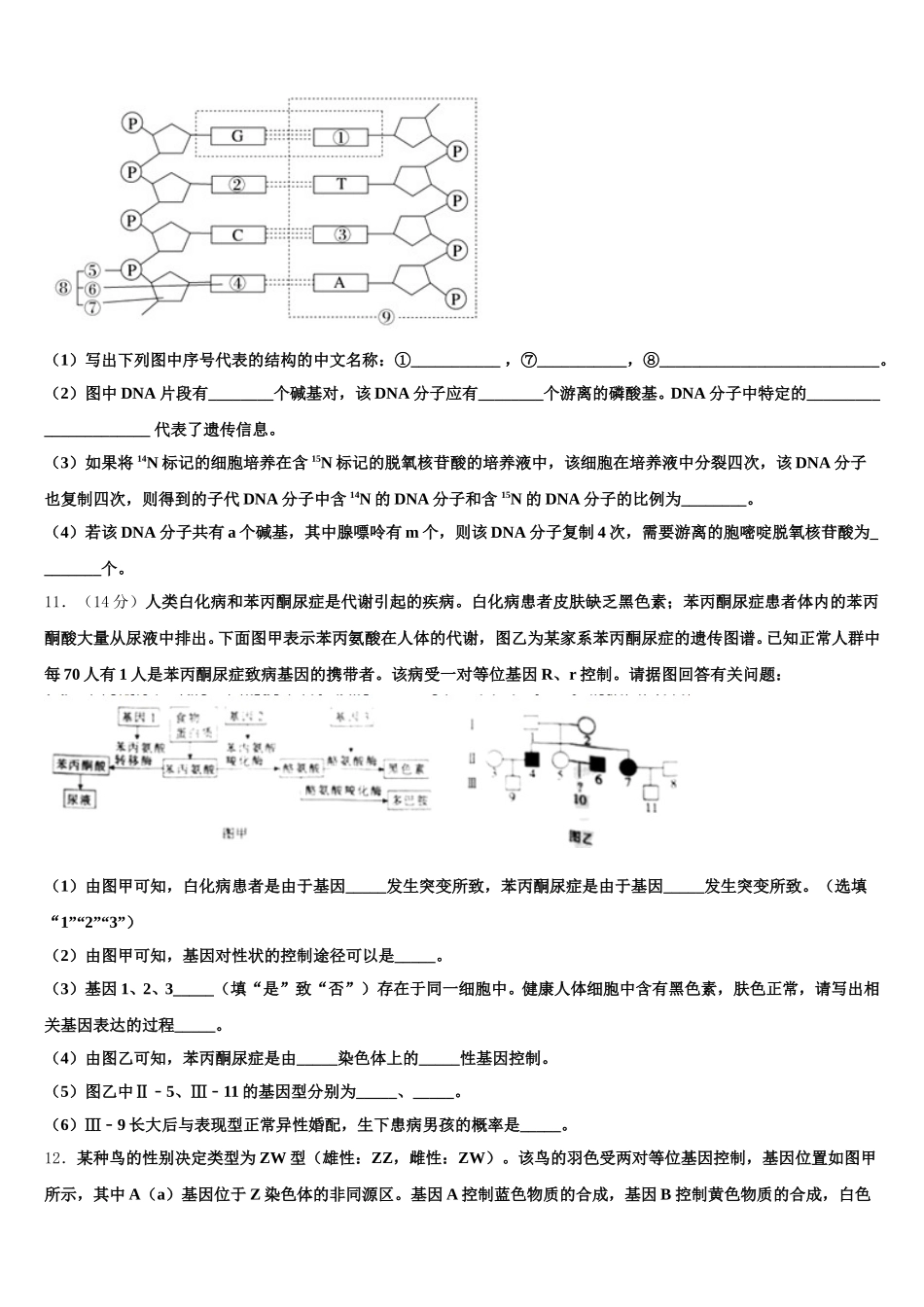 2024-2025学年山西省太原市太原师范学院附属中学生物高一第二学期期末经典试题含解析_第3页