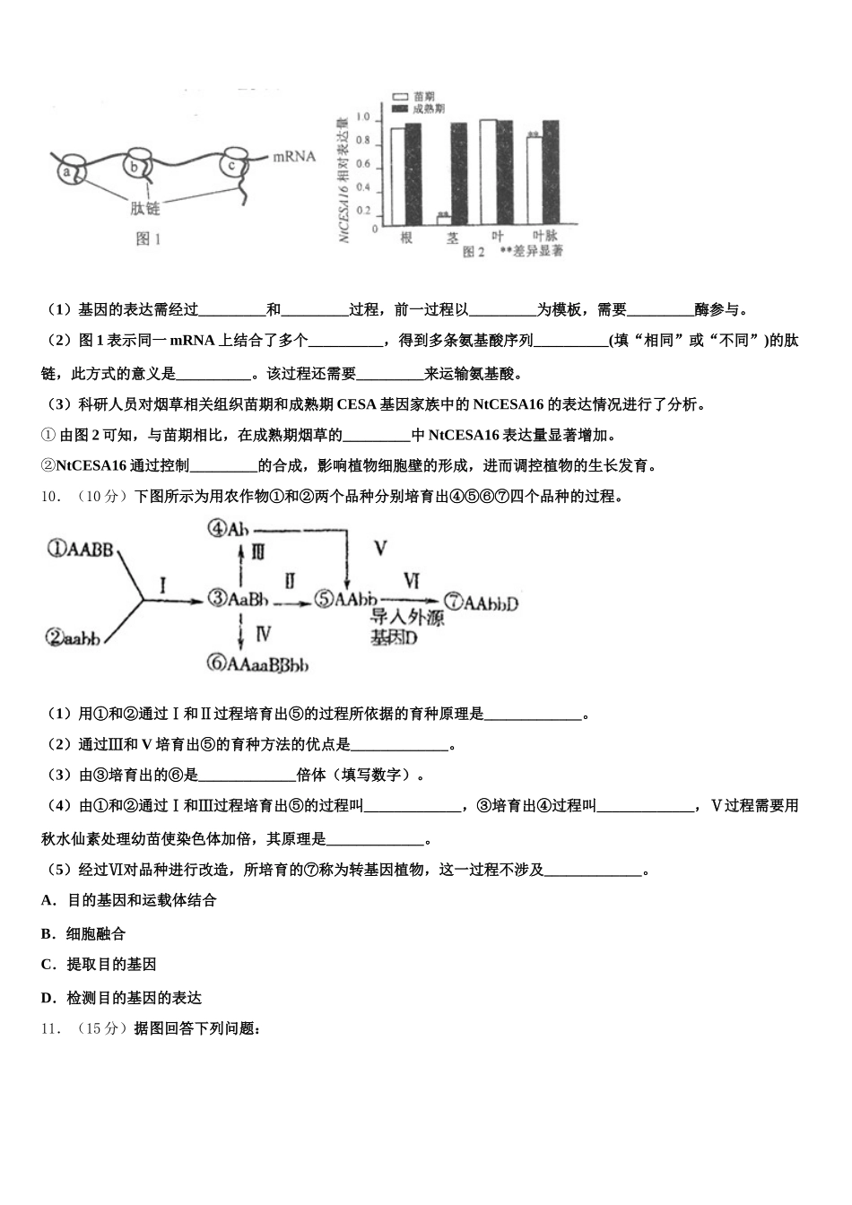 2025年太原师院附中生物高一第二学期期末综合测试试题含解析_第3页