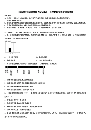 山西省忻州实验中学2025年高一下生物期末统考模拟试题含解析