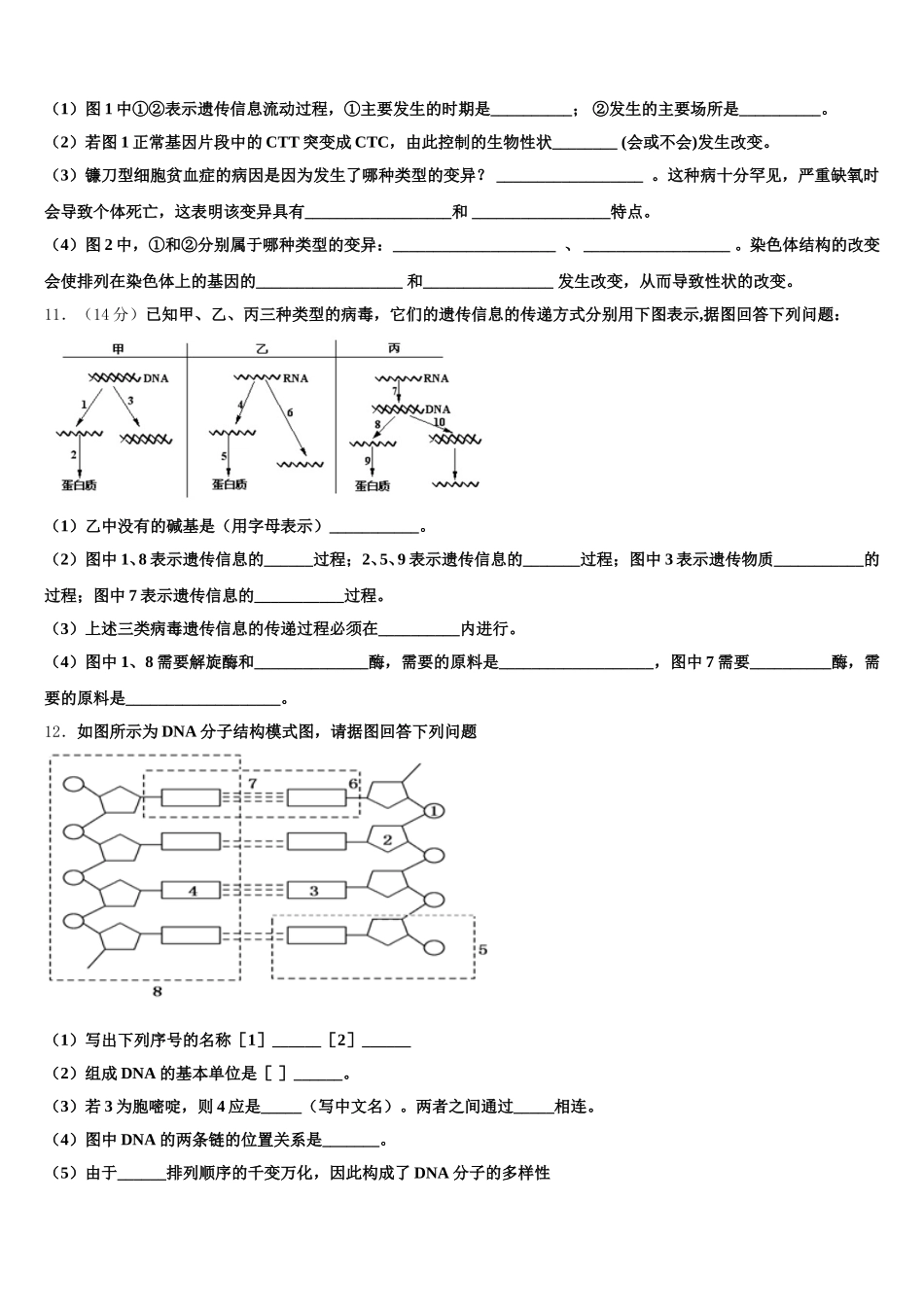2025年太原市第五中学高一下生物期末质量跟踪监视试题含解析_第3页
