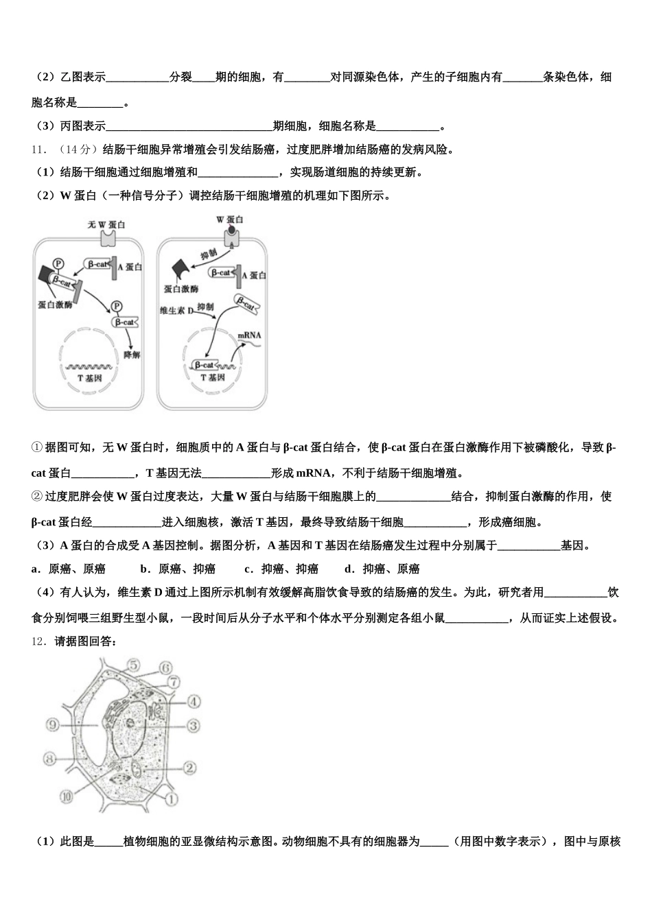 2024-2025学年山西省晋中市平遥县第二中学生物高一第二学期期末统考试题含解析_第3页