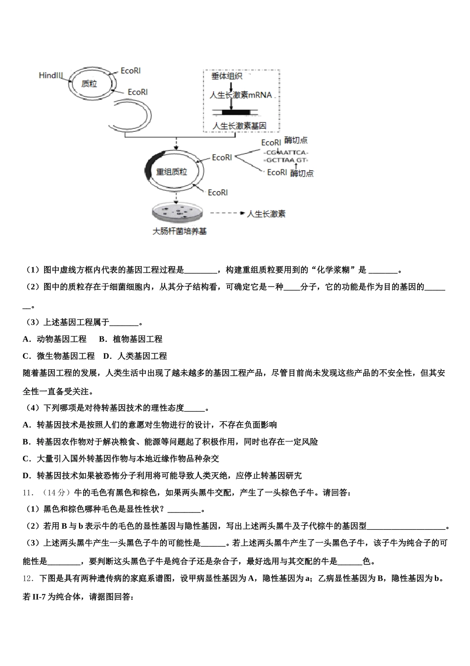 山西省临汾市侯马市502中学2025届生物高一下期末达标检测试题含解析_第3页