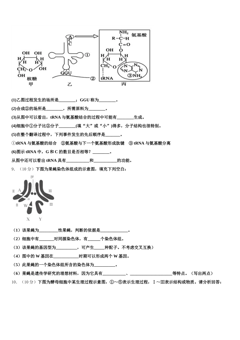 河北省邯郸市大名县、磁县等六县一中2024-2025学年生物高一第二学期期末综合测试模拟试题含解析_第3页