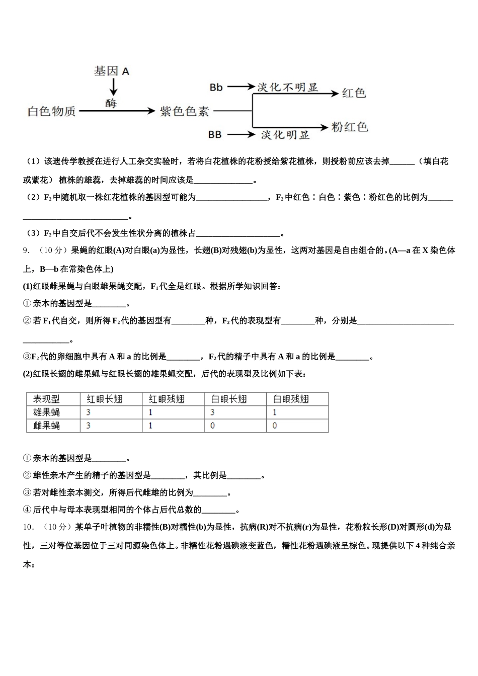 河北省2024-2025学年高一生物第二学期期末学业质量监测模拟试题含解析_第3页