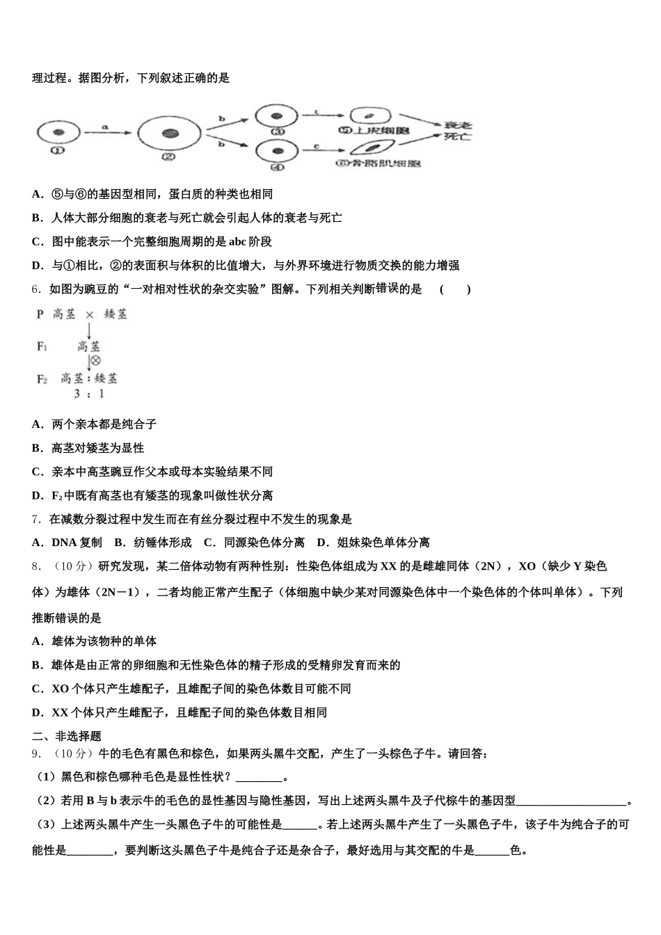2025年河北省永清一中生物高一下期末学业质量监测试题含解析_第2页
