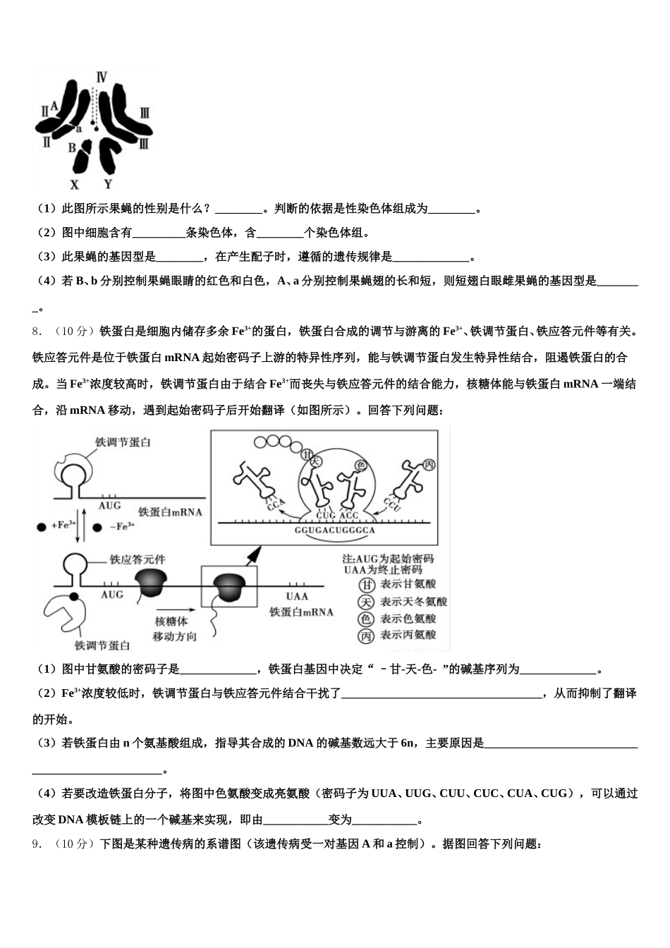 河北省正定县第一中学2025届生物高一第二学期期末经典试题含解析_第2页