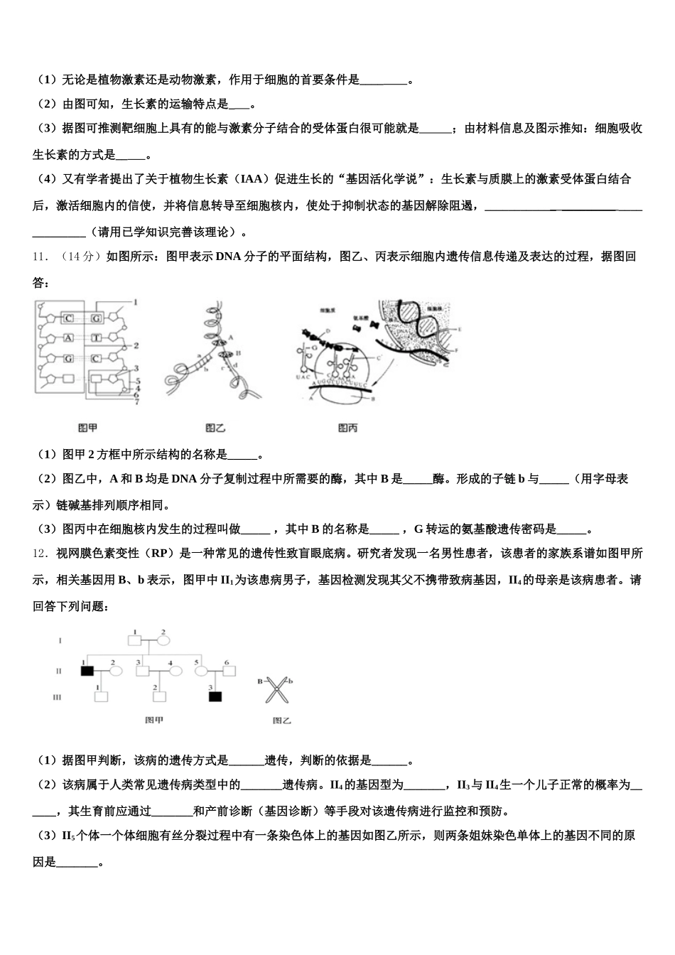 河北省沧州市示范名校2025届高一下生物期末达标检测模拟试题含解析_第3页