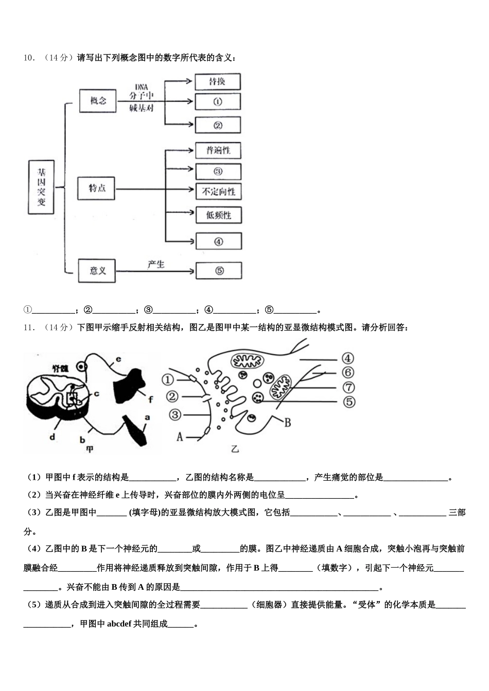 河北省衡水市枣强县枣强中学2025年生物高一第二学期期末质量跟踪监视模拟试题含解析_第3页