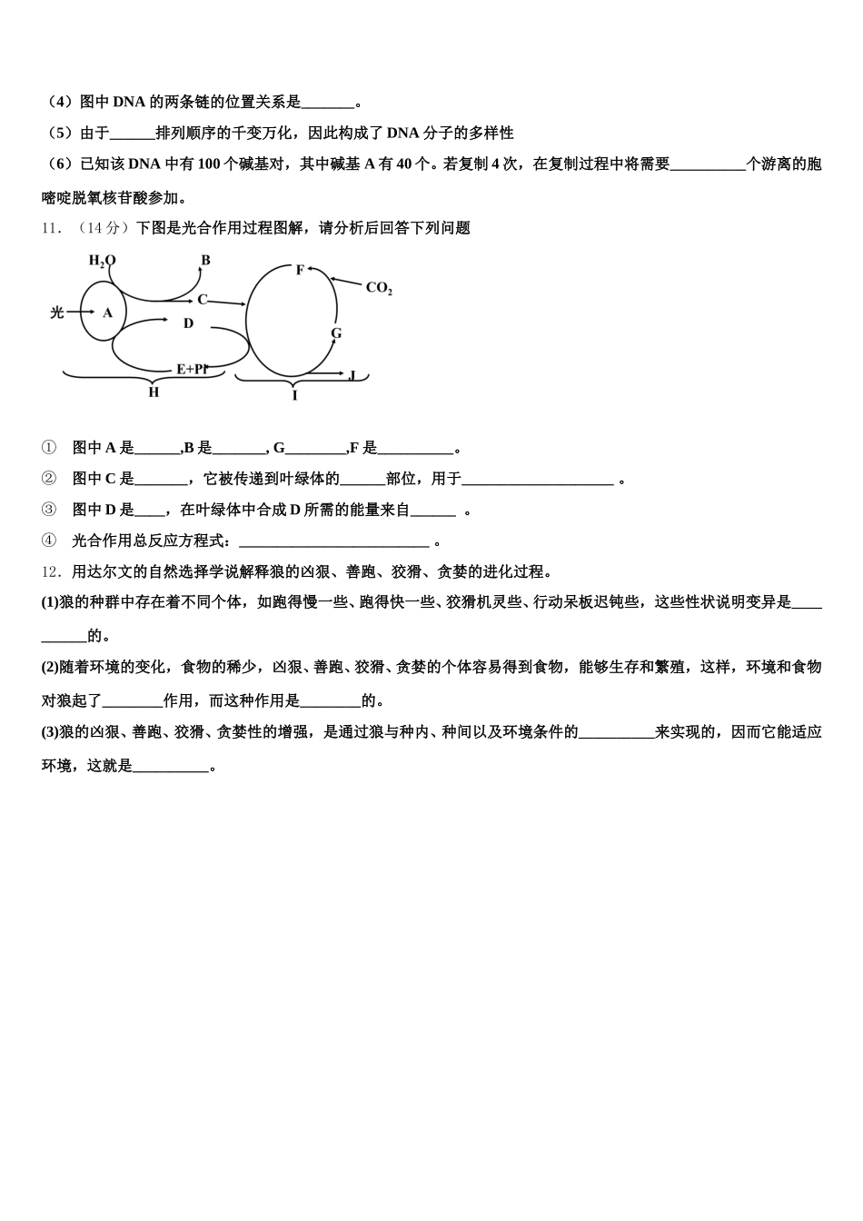 2024-2025学年河北省邯郸市曲周一中高一生物第二学期期末统考试题含解析_第3页