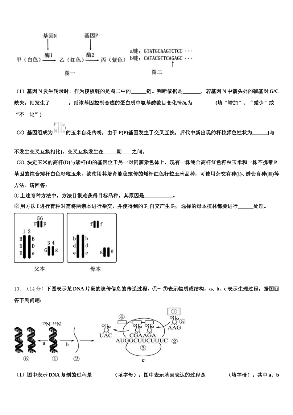 河北省沧州市2025年生物高一下期末综合测试模拟试题含解析_第3页