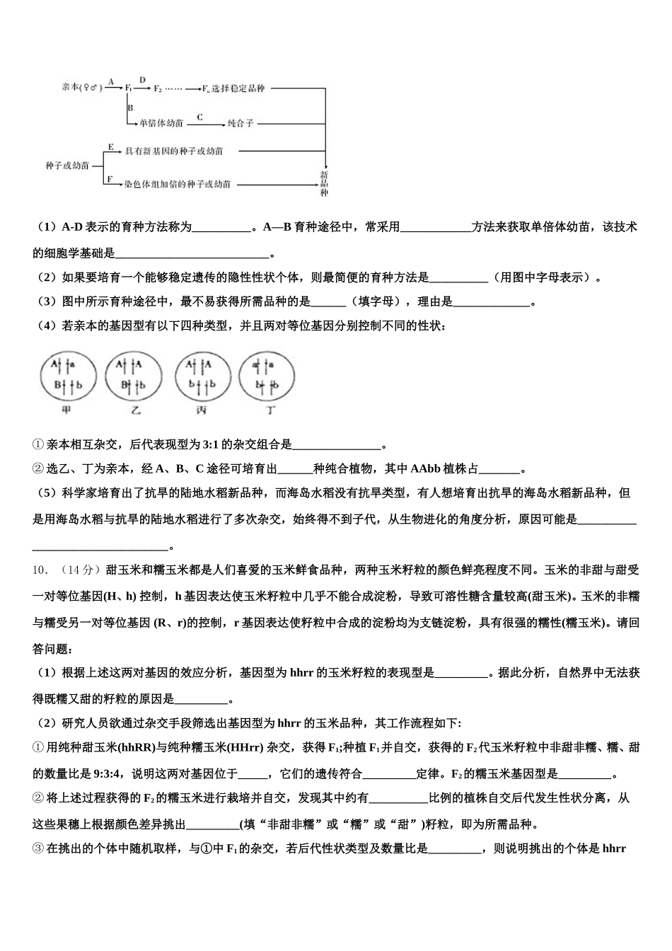 河北省河间市十四中2025届高一下生物期末达标测试试题含解析_第3页