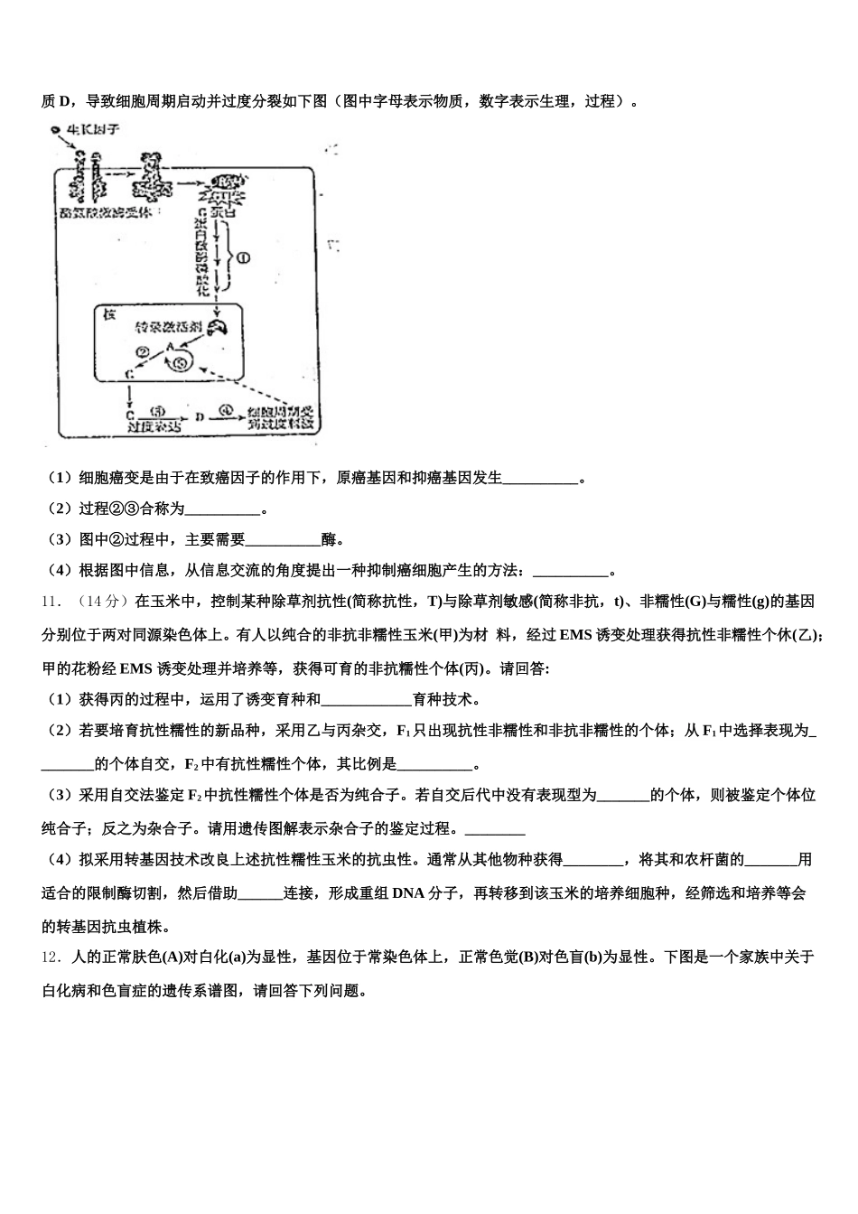 2025年河北省安平中学生物高一第二学期期末检测试题含解析_第3页