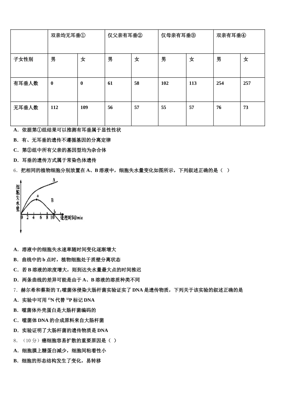 2024-2025学年河北省唐山市滦南县第二中学高一下生物期末统考试题含解析_第2页