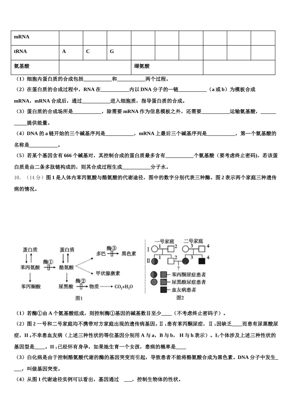 2025年唐山市第一中学生物高一下期末调研模拟试题含解析_第3页