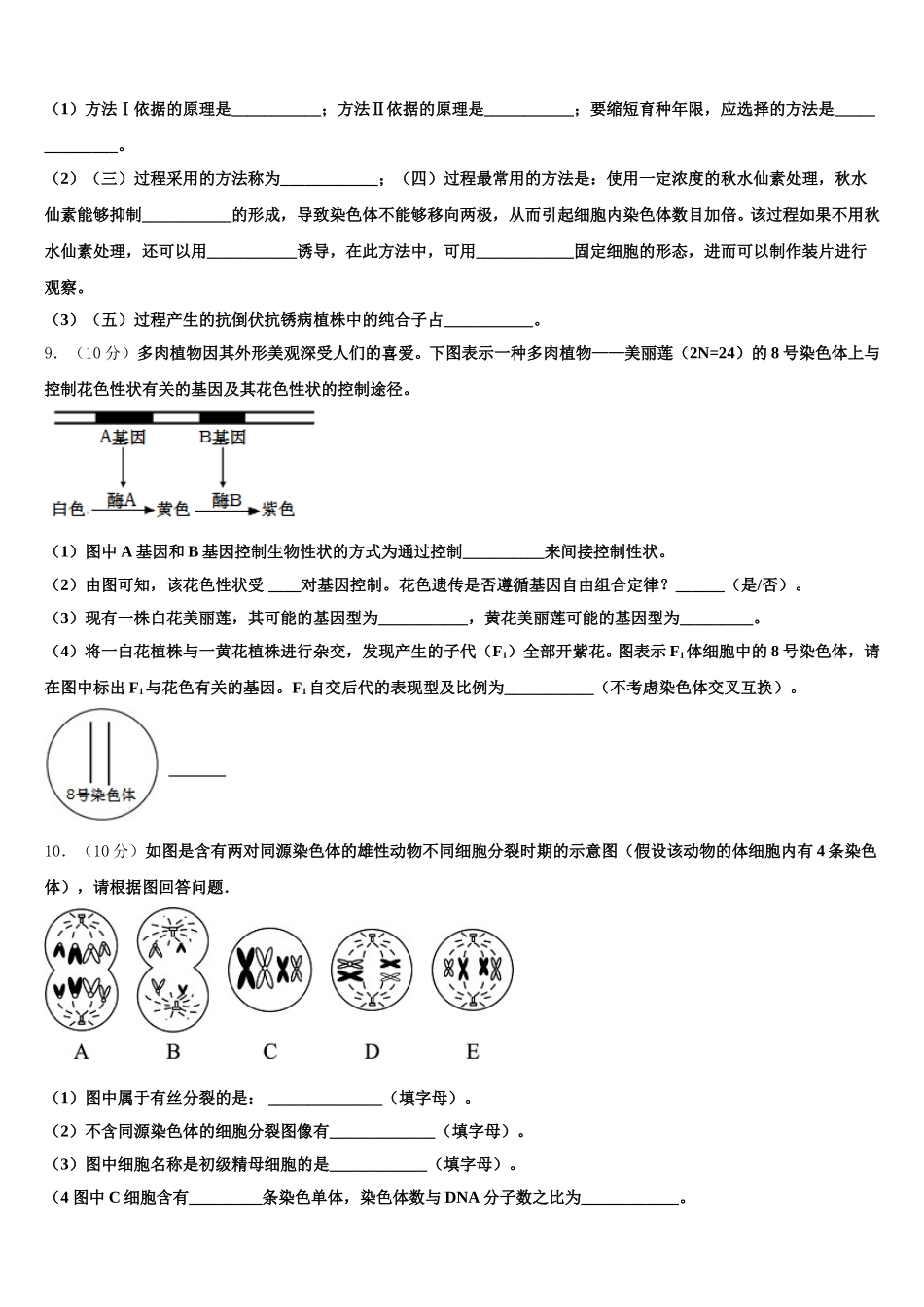 河北省沧州市六校联盟2025年生物高一下期末达标检测试题含解析_第3页