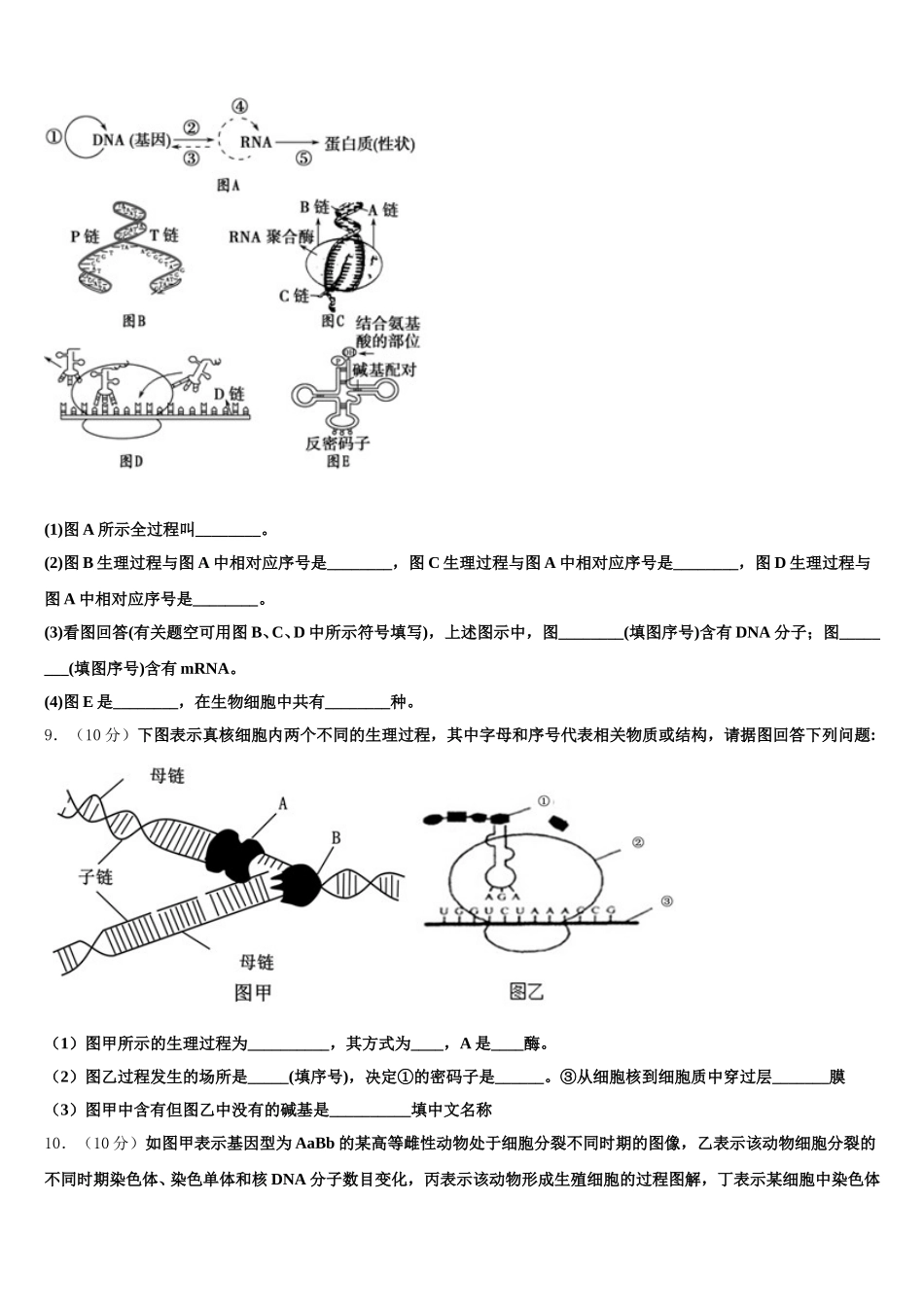 2024-2025学年河北省沧州市普通高中生物高一第二学期期末调研模拟试题含解析_第3页
