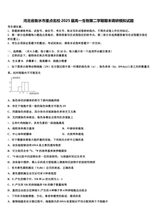河北省衡水市重点名校2025届高一生物第二学期期末调研模拟试题含解析