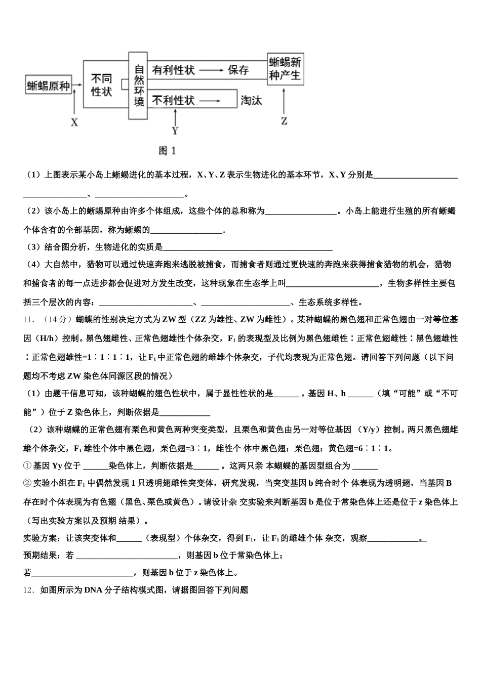 河北省石家庄二中雄安校区-河北安新中学2024-2025学年高一下生物期末达标检测模拟试题含解析_第3页