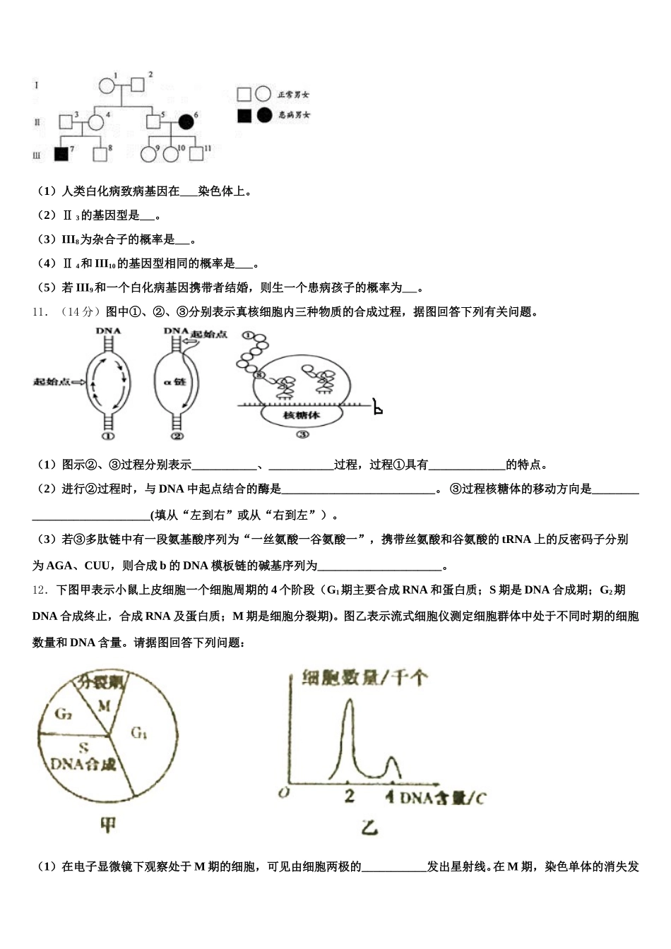 河北省衡水市枣强中学2025年高一生物第二学期期末质量跟踪监视模拟试题含解析_第3页
