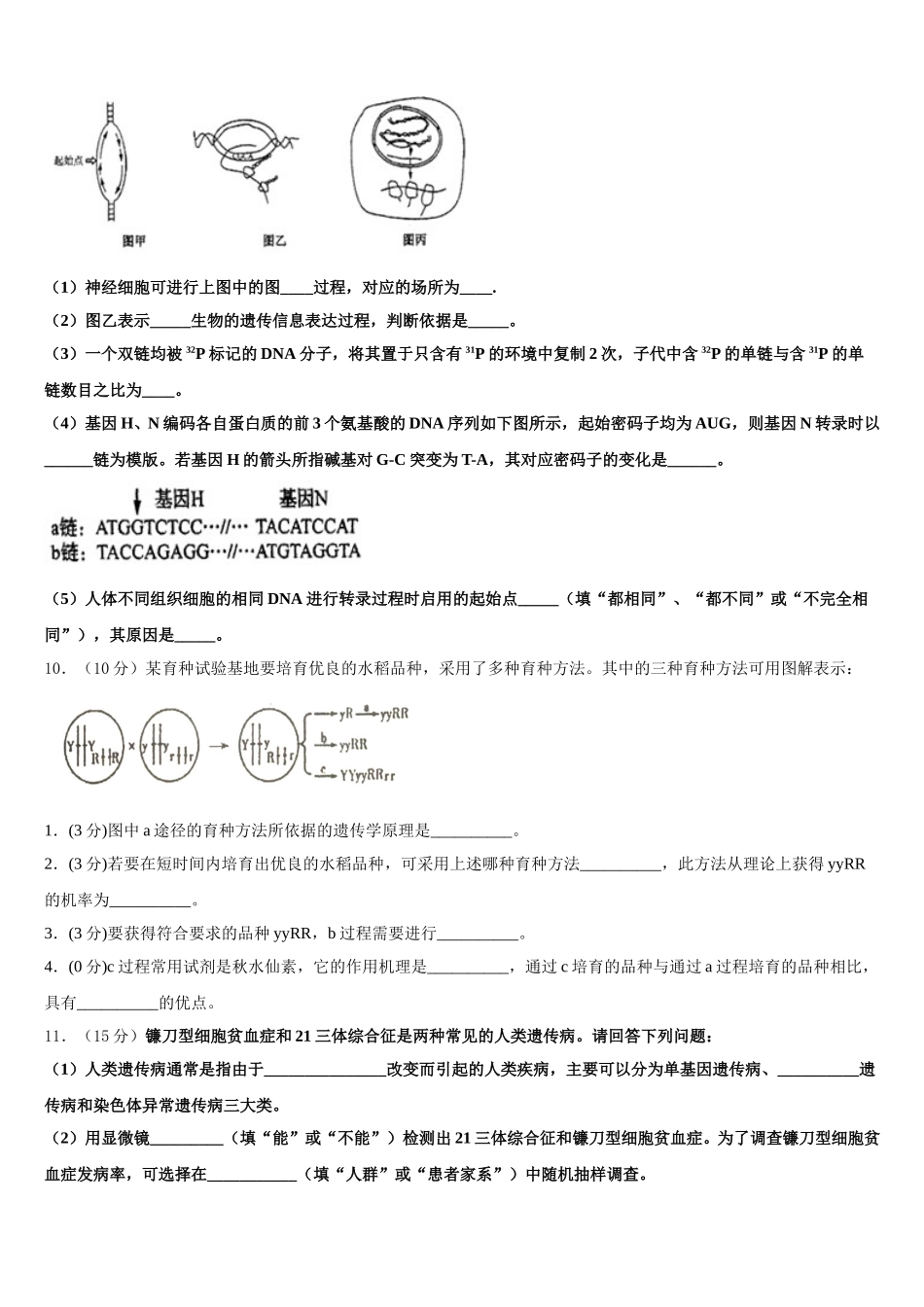 2025年河北省景县中学高一生物第二学期期末达标检测试题含解析_第3页