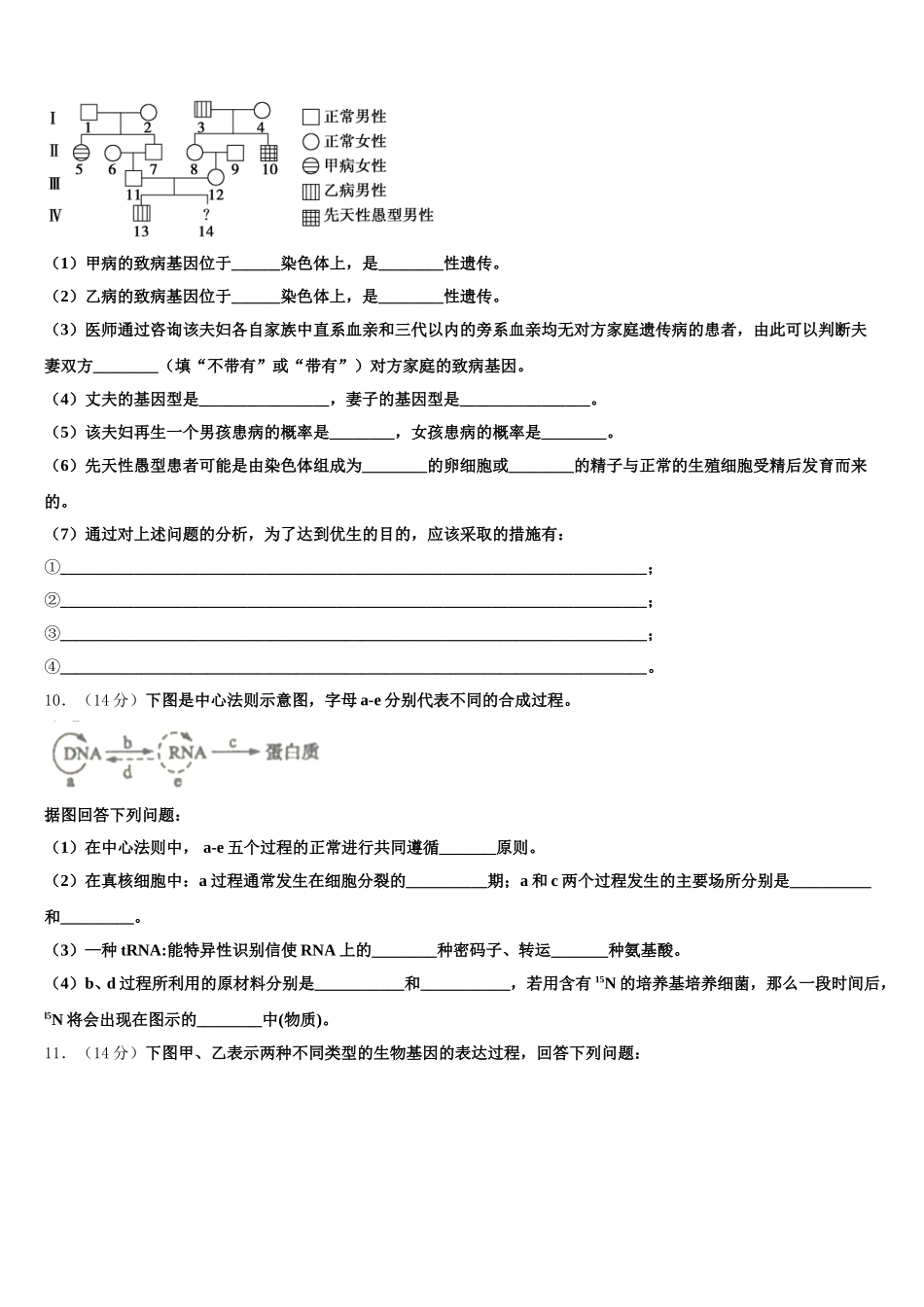河北省邯郸市鸡泽县第一中学2025届生物高一第二学期期末统考试题含解析_第3页