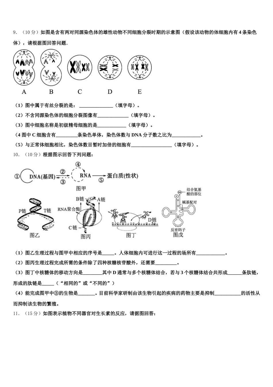 河北省盐山中学2025年生物高一下期末达标检测模拟试题含解析_第3页