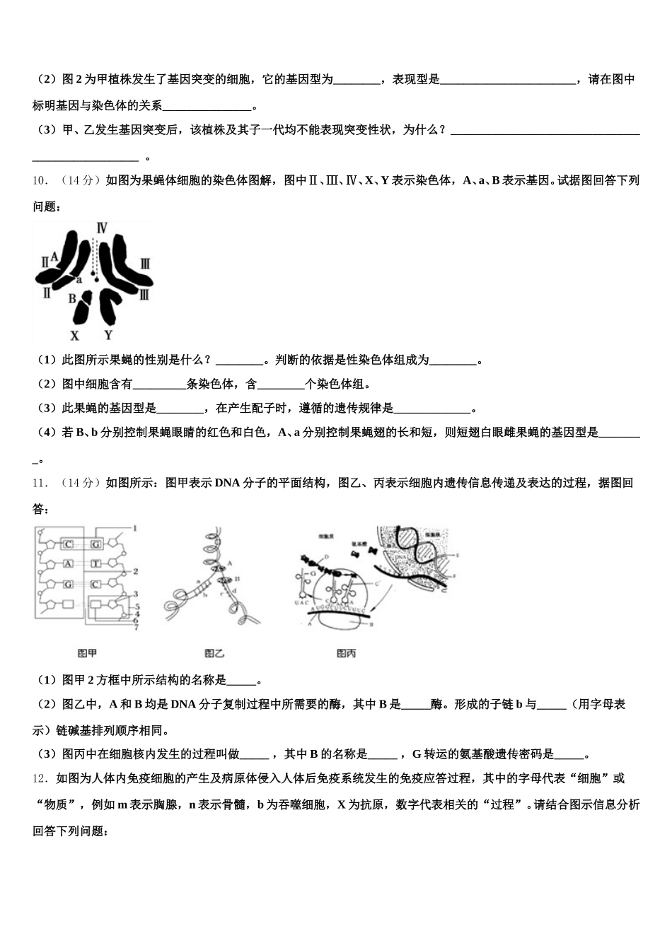 2025届河北省正定县第三中学生物高一下期末学业水平测试试题含解析_第3页