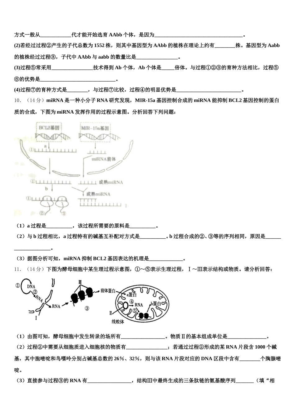 河北省石家庄市晋州市第一中学2024-2025学年生物高一下期末考试试题含解析_第3页