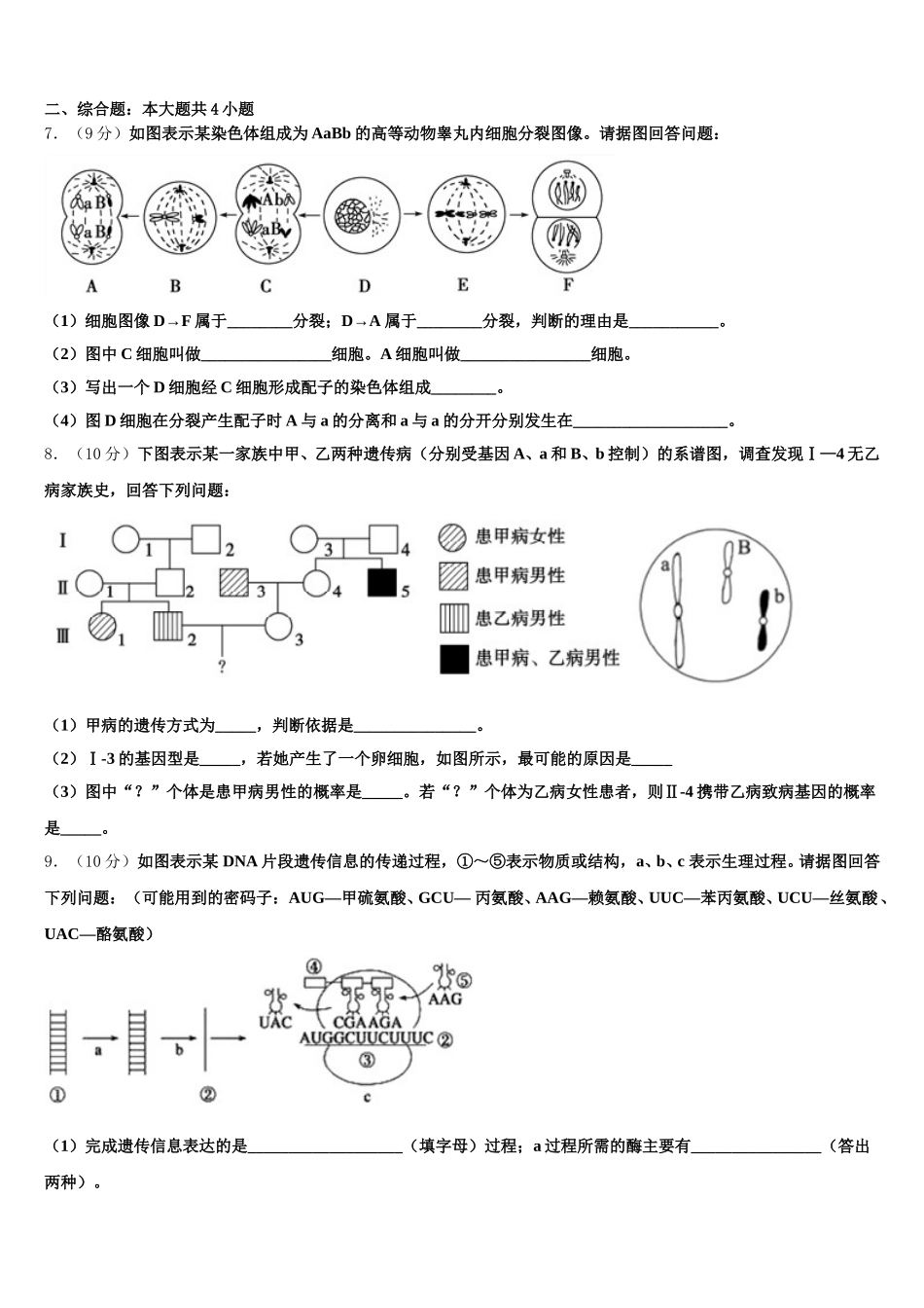 2025年河北省邢台市桥西区邢台八中生物高一下期末达标测试试题含解析_第2页