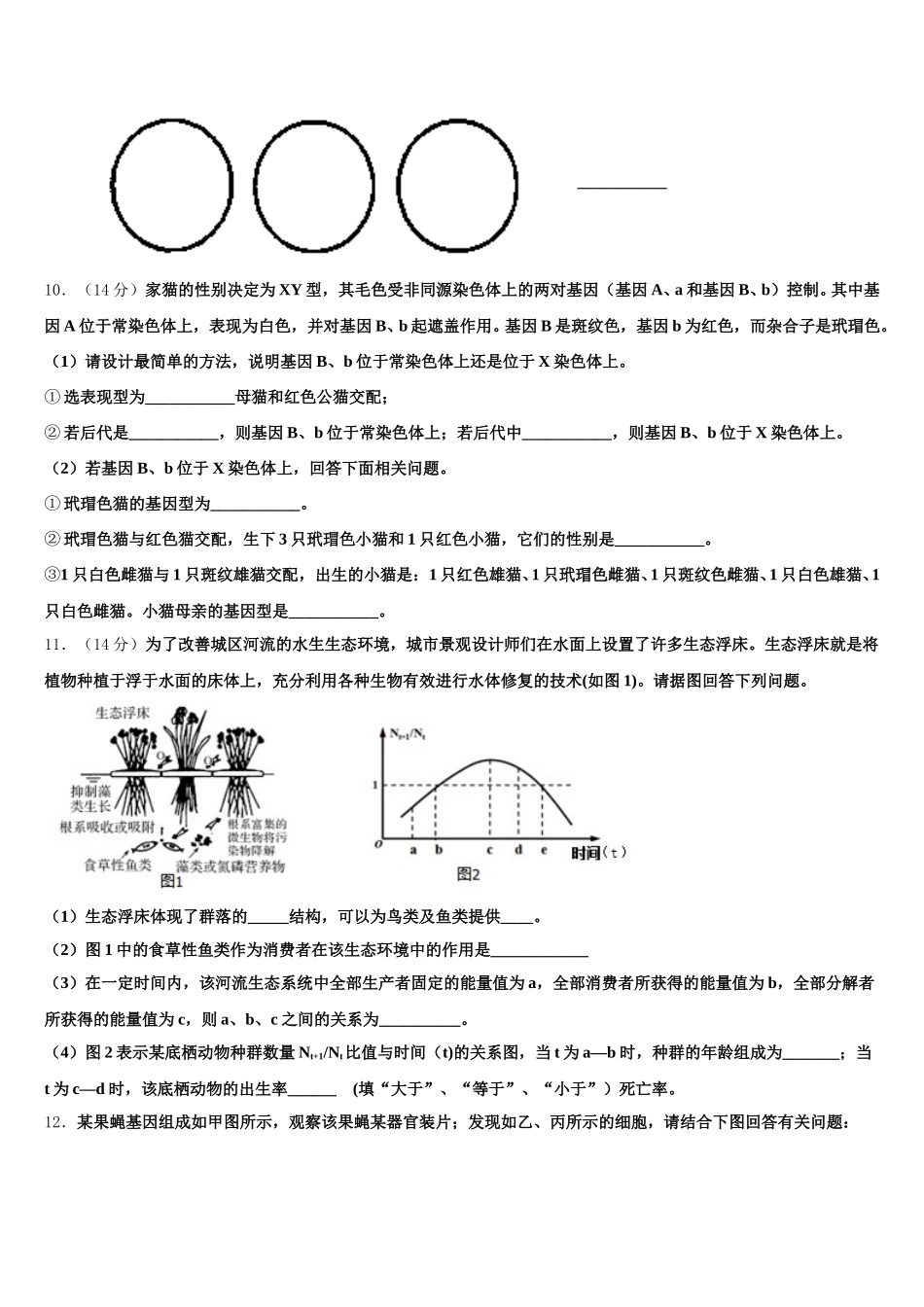 河北省卓越联盟2025届生物高一第二学期期末质量跟踪监视模拟试题含解析_第3页