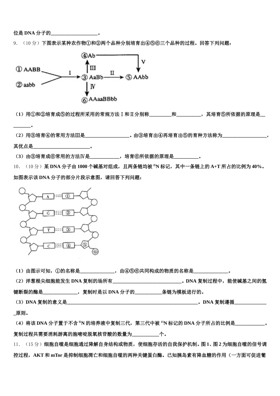 河北省廊坊市三河二中2024-2025学年生物高一下期末学业质量监测试题含解析_第3页