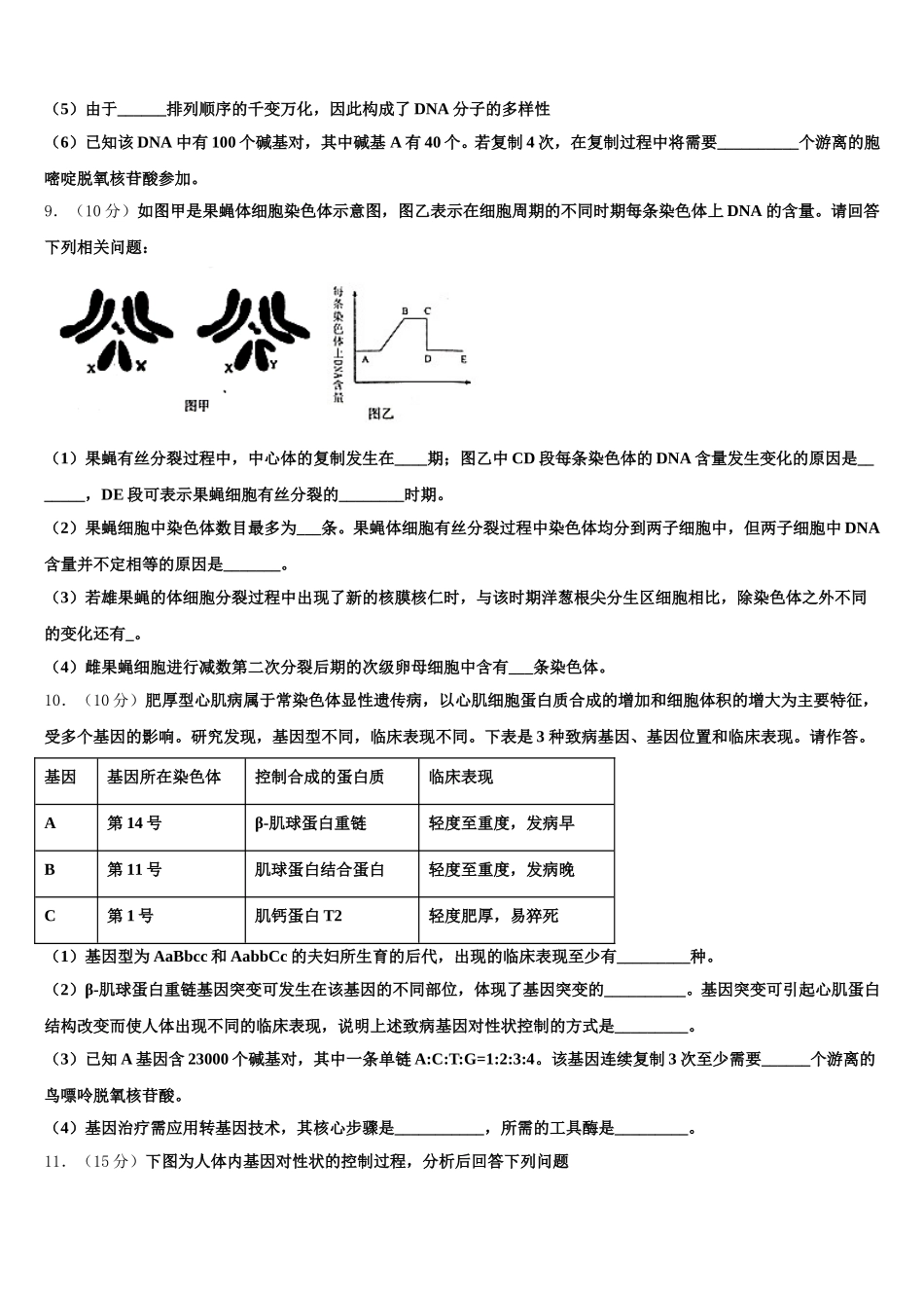 河北省衡水市2025届高一下生物期末复习检测模拟试题含解析_第3页