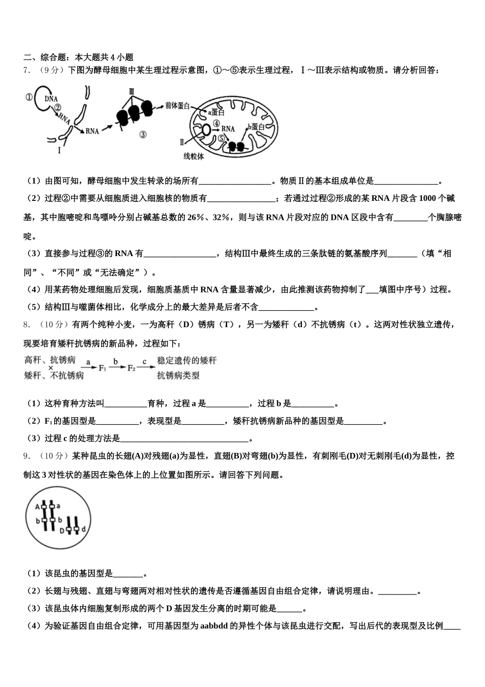河北省保定市定州市2025届高一下生物期末综合测试模拟试题含解析_第2页
