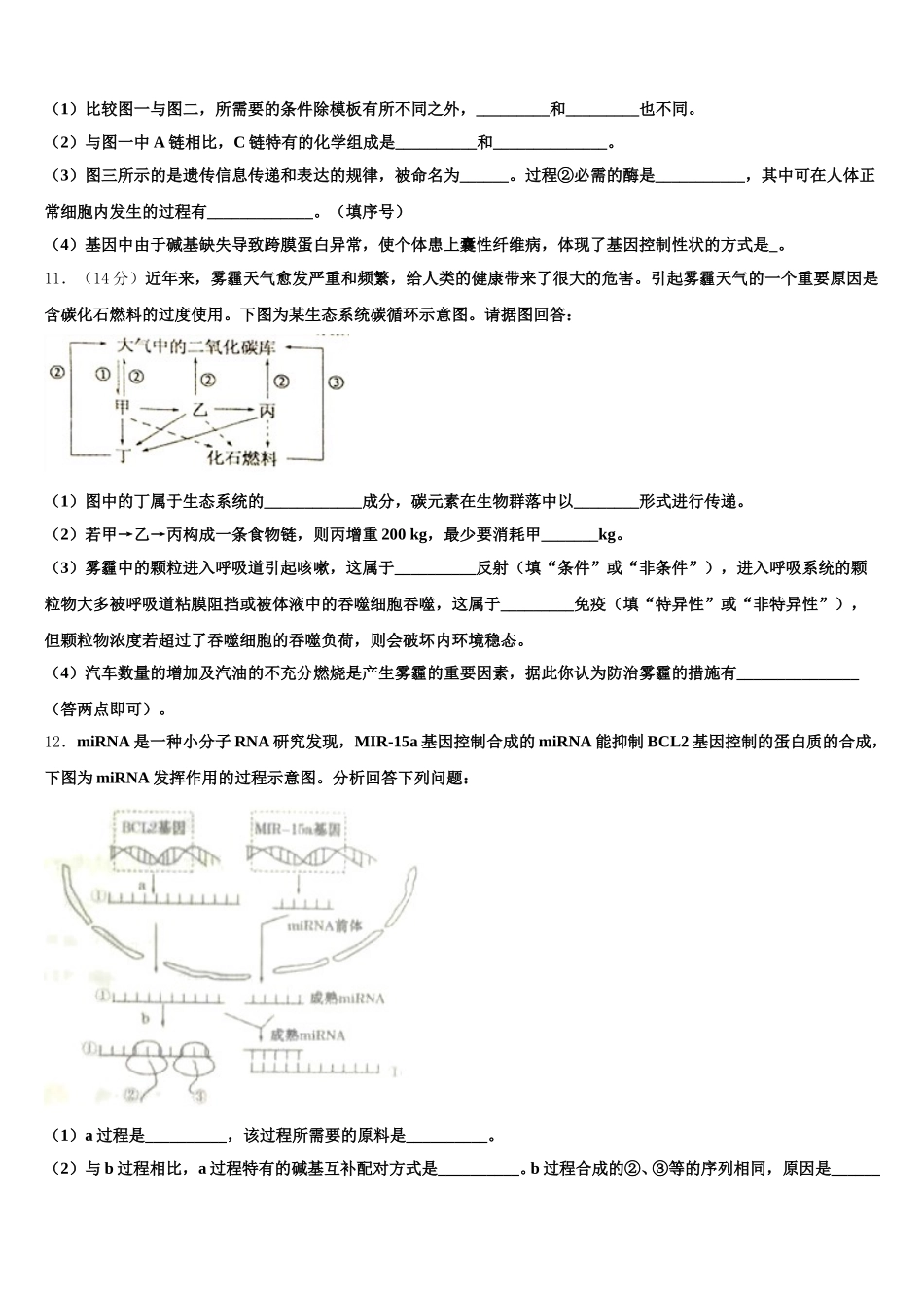 2024-2025学年河北邢台市内丘中学等五校生物高一下期末联考模拟试题含解析_第3页