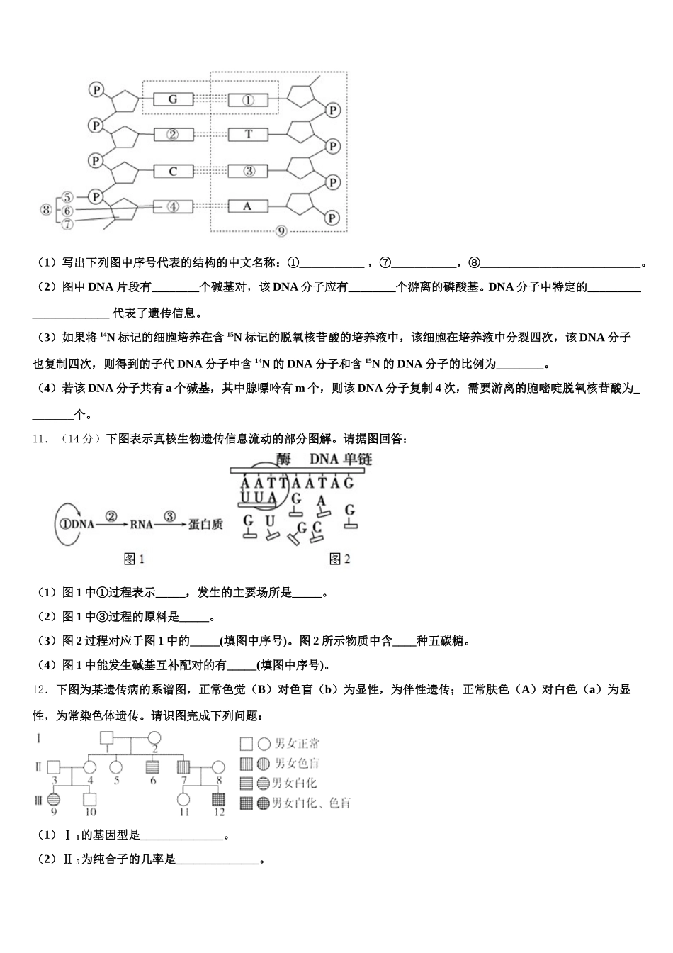 河北省廊坊市省级示范高中联合体2024-2025学年高一生物第二学期期末复习检测试题含解析_第3页