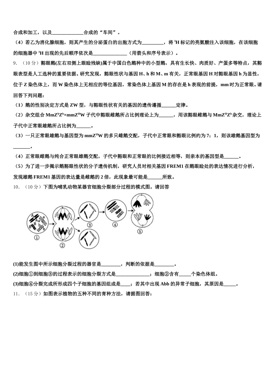 2025年河北艺术职业中学高一下生物期末监测模拟试题含解析_第3页