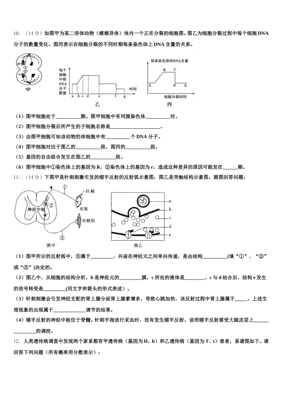 2024-2025学年河北省秦皇岛市抚宁区第一中学生物高一下期末综合测试试题含解析_第3页