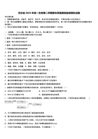 河北省2025年高一生物第二学期期末质量跟踪监视模拟试题含解析