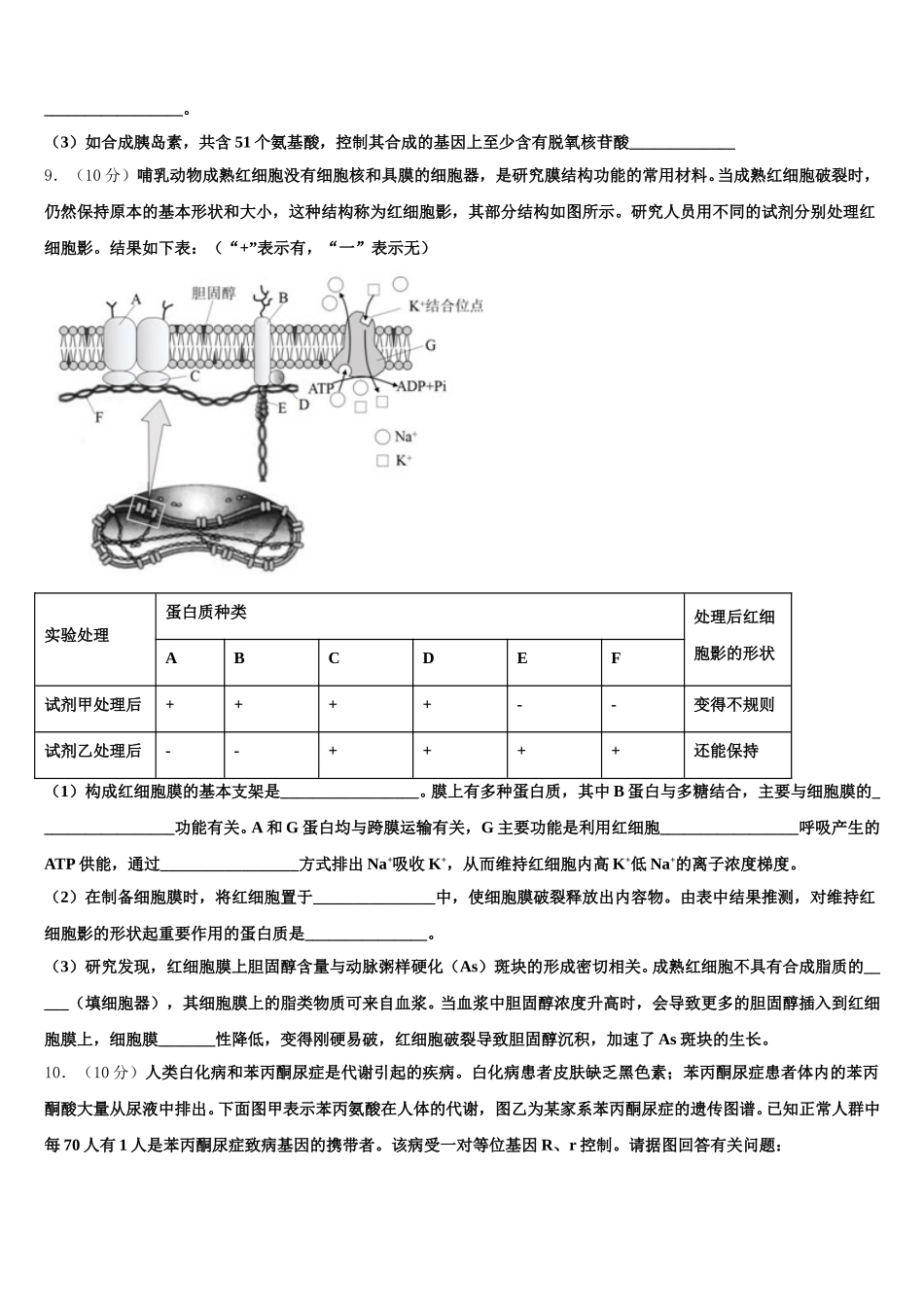 河北省鸡泽一中2025年高一下生物期末经典模拟试题含解析_第3页