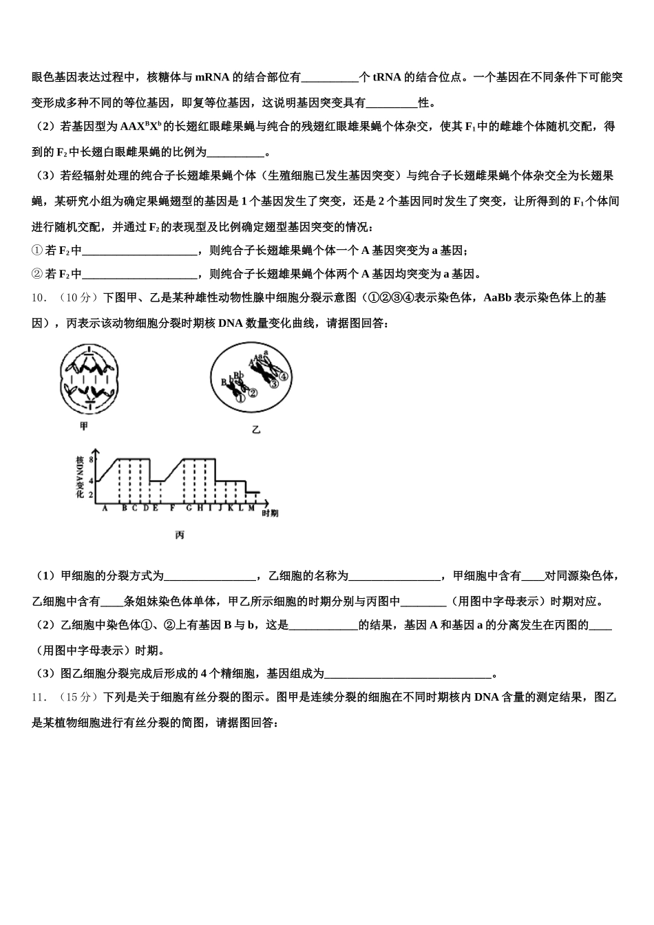 2025届河北省冀州中学高一下生物期末复习检测模拟试题含解析_第3页
