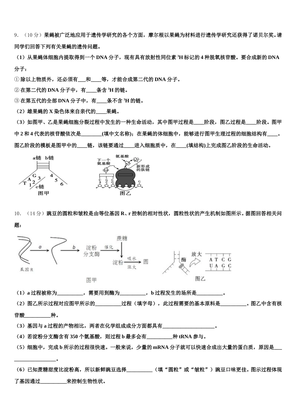 河北省邯郸市曲周一中2025年生物高一下期末学业质量监测试题含解析_第3页