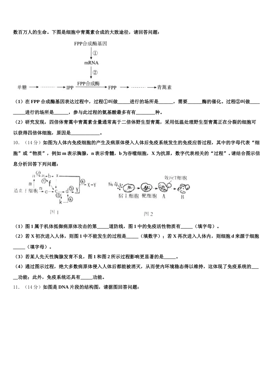 2024-2025学年河南省安阳市第一中学生物高一第二学期期末学业质量监测模拟试题含解析_第3页