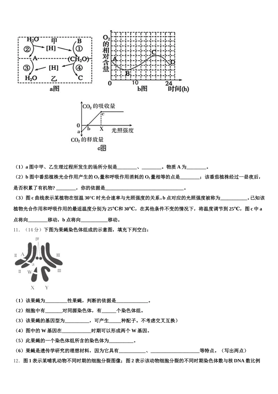 2025年南阳市第一中学生物高一第二学期期末统考试题含解析_第3页