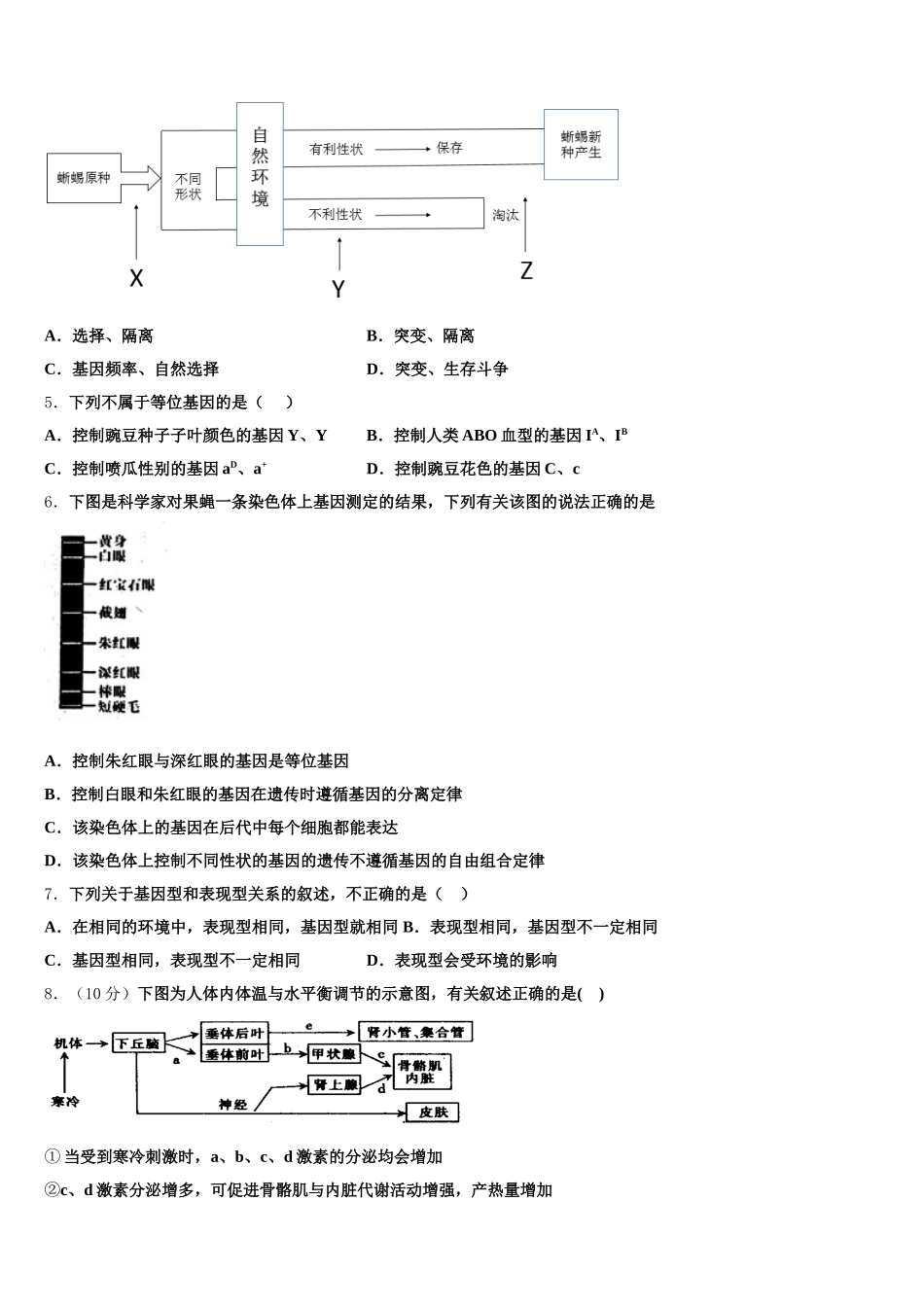 河南省非凡吉名校创联盟2025年生物高一下期末经典模拟试题含解析_第2页